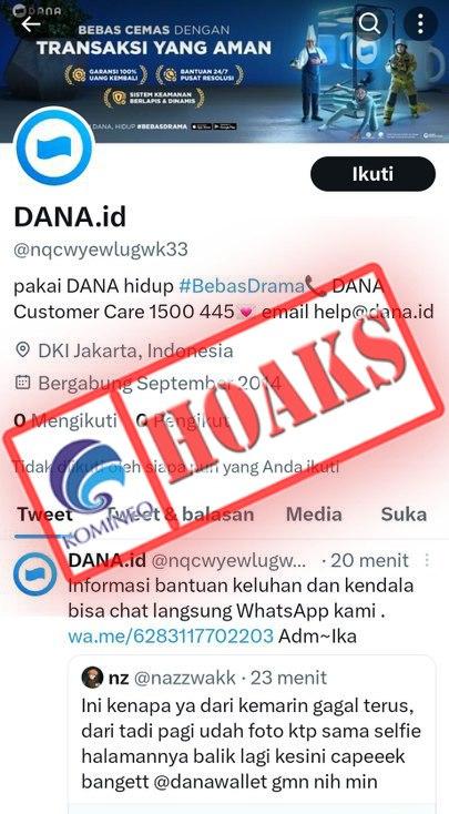 Akun Twitter Mengatasnamakan Dana Indonesia