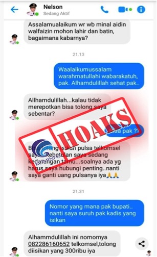 Akun Facebook Mengatasnamakan Bupati Gorontalo, Nelson Pomalingo Minta Pulsa