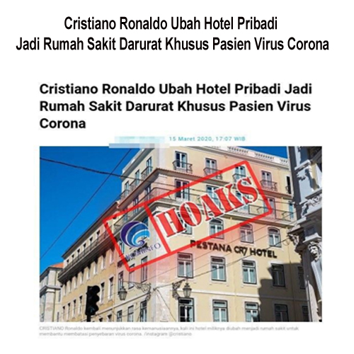 Cristiano Ronaldo Ubah Hotel Pribadi Jadi Rumah Sakit Darurat Khusus Pasien Virus Corona