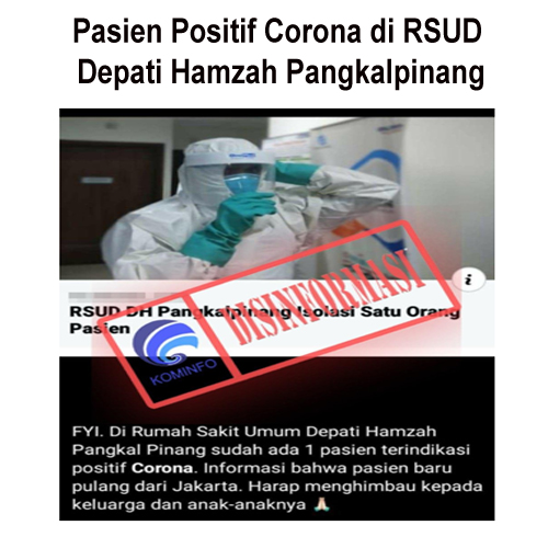 Pasien Positif Corona di RSUD Depati Hamzah Pangkalpinang