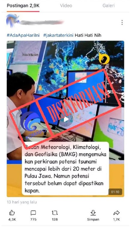 Tsunami 20 Meter Intai Jakarta