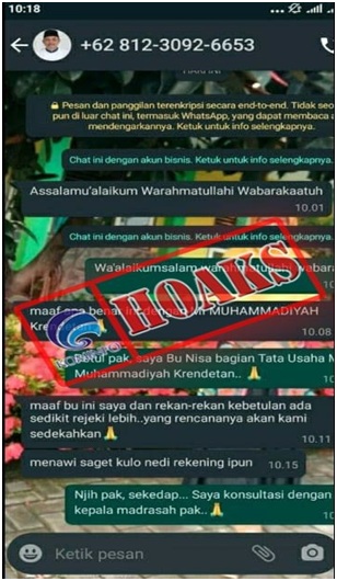 Akun WhatsApp Mengatasnamakan Bupati Purworejo