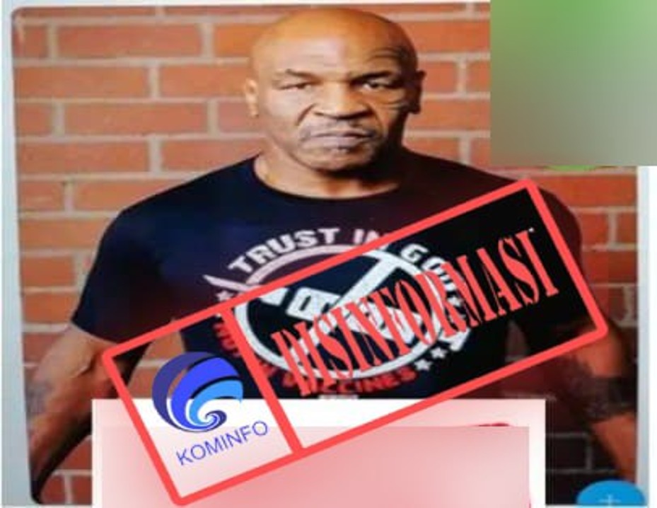 Foto Mike Tyson Pakai Kaos Bertuliskan Anti-Vaksin