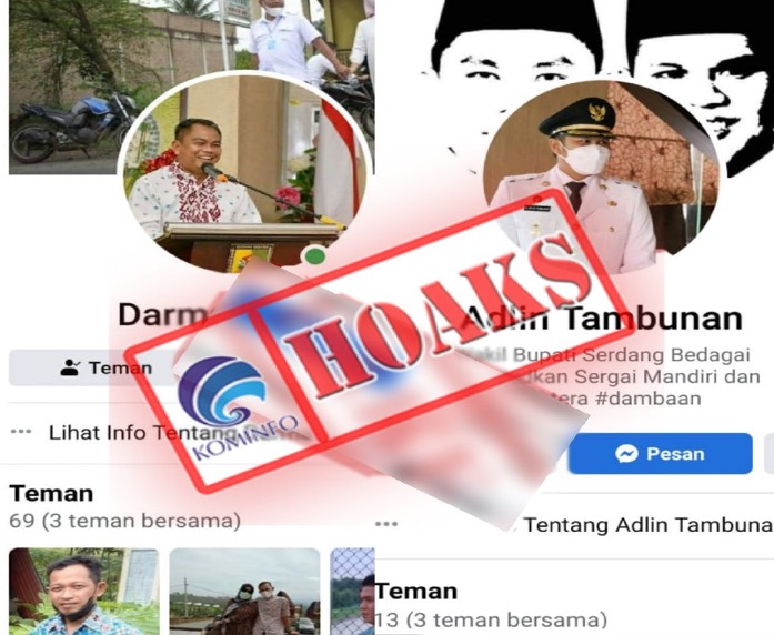 Akun Facebook Mengatasnamakan Bupati dan Wakil Bupati Serdang Bedagai