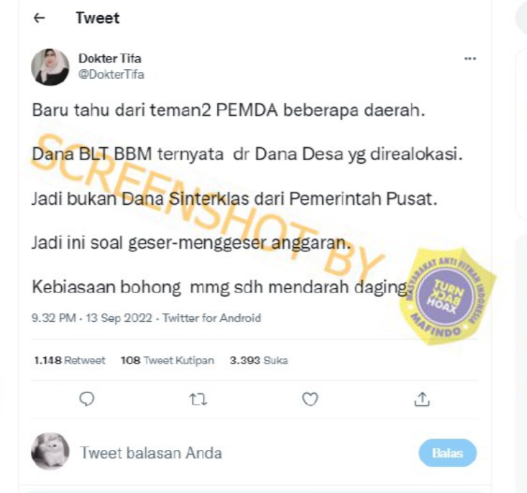 Dana BLT BBM Merupakan Dana Desa yang Direalokasi