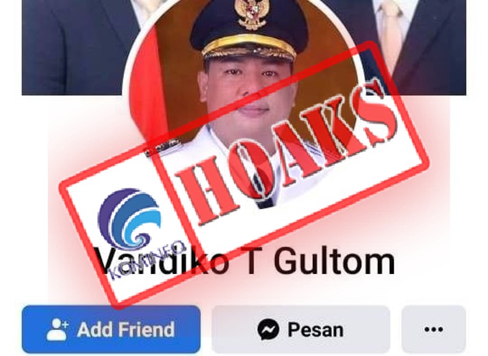 Akun Facebook Mengatasnamakan Bupati Samosir Vandiko Timotius Gultom