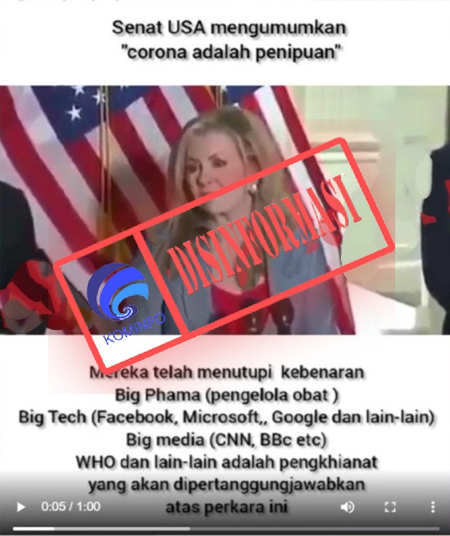 Senator Amerika Serikat secara Terbuka Mengumumkan Corona adalah Penipuan