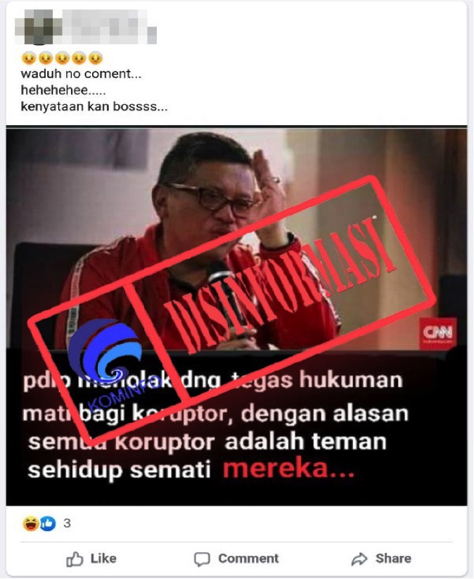 PDIP Menolak Hukuman Mati bagi Para Koruptor dengan Alasan Semua Koruptor adalah Teman Sehidup Semati Mereka