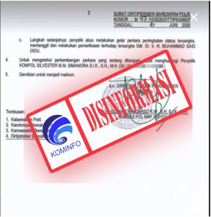 Beredar Surat Edaran Penetapan Status Tersangka Terhadap Said Didu