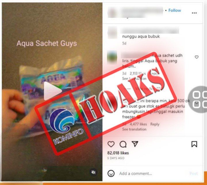 Produk AQUA Bentuk Sachet