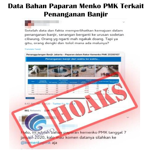 Data Bahan Paparan Menko PMK Terkait Penanganan Banjir