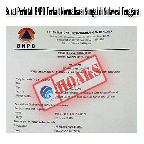 Surat Perintah BNPB Terkait Normalisasi Sungai di Sulawesi Tenggara