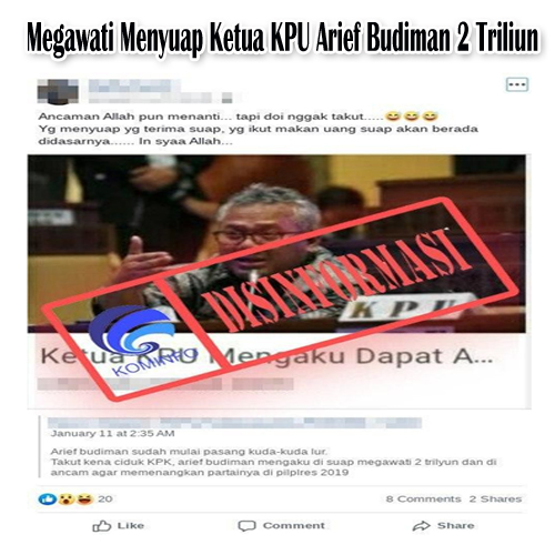 Megawati Menyuap Ketua KPU Arief Budiman 2 Triliun