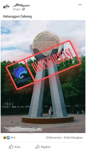 Foto Monumen Koin Rp11 Ribu Triliun