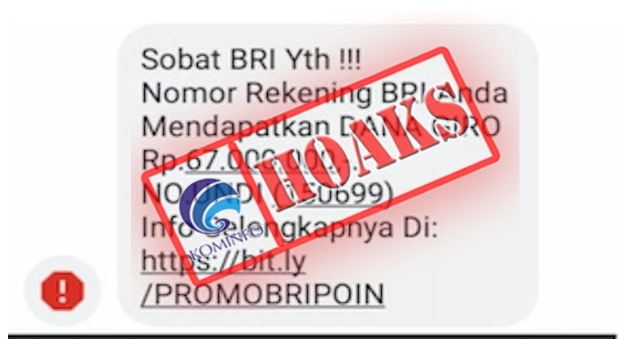 SMS BRI Bagikan Dana Giro Rp67 Juta