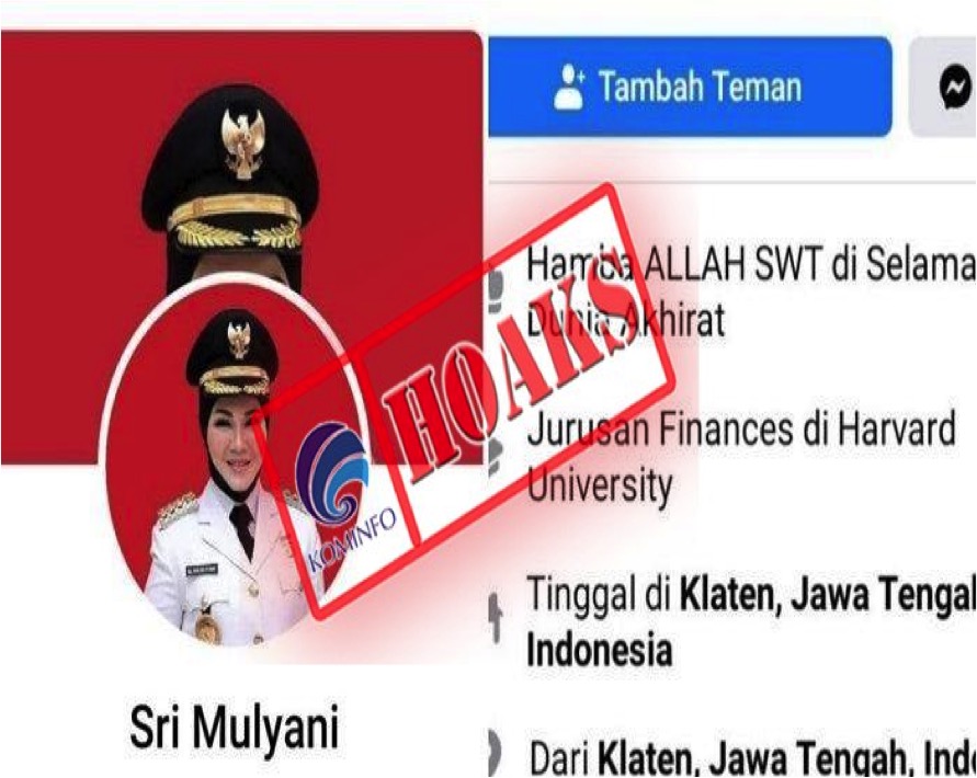 Akun Facebook Mengatasnamakan Bupati Klaten