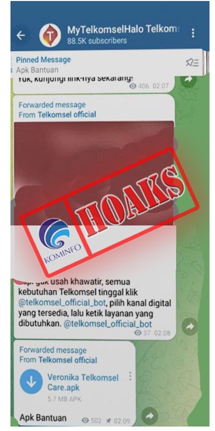 Akun Telegram Mengatasnamakan Telkomsel