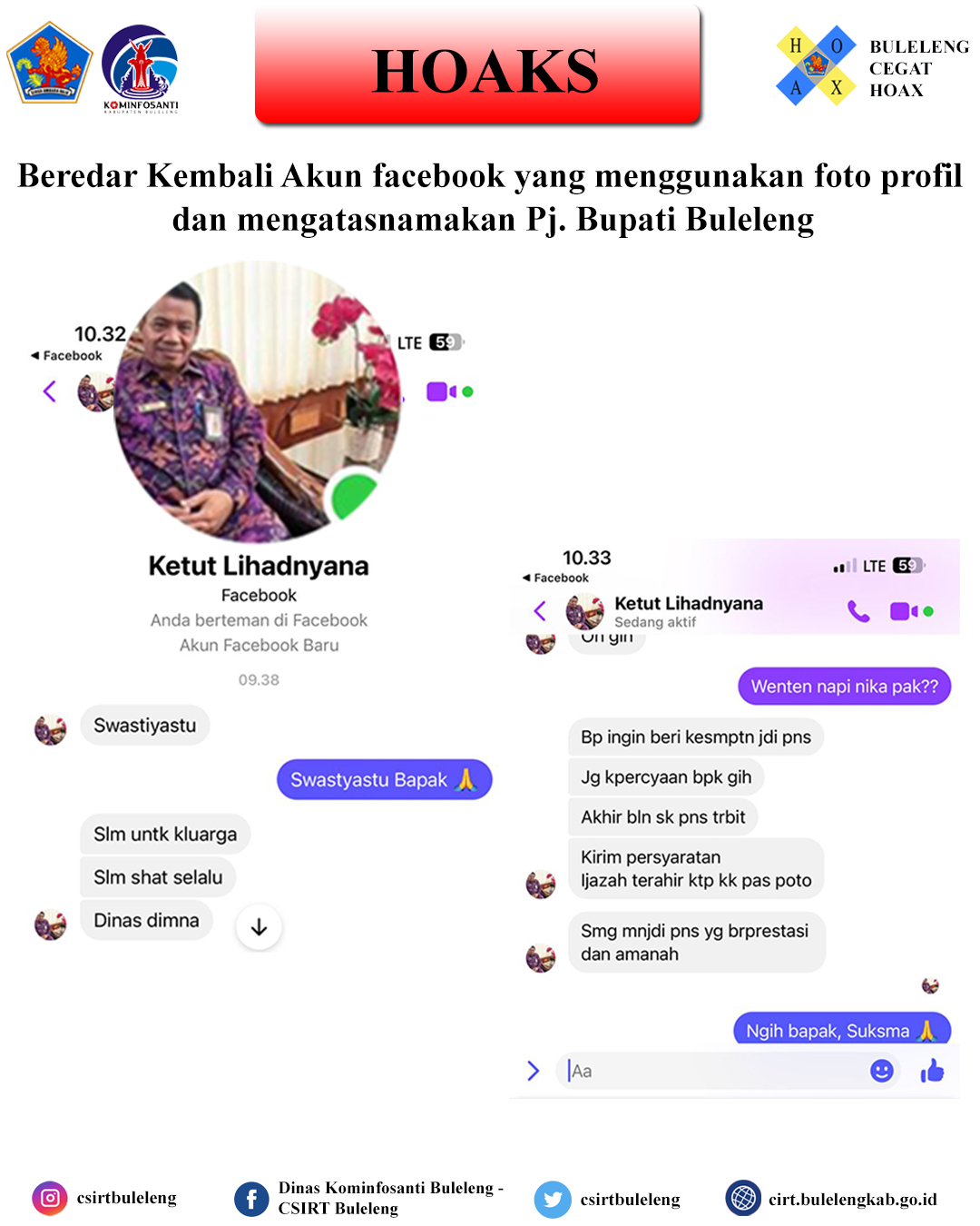 Beredar Kembali Akun Facebook Yang Menggunakan Foto Profil Dan