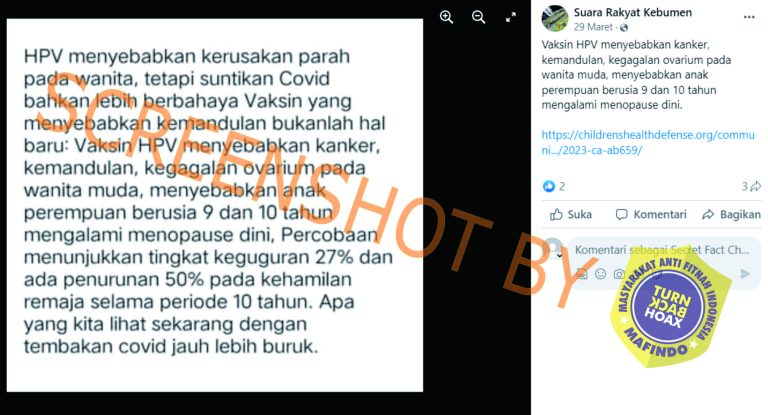 Vaksin HPV dan Vaksin Covid-19 Sebabkan Kemandulan