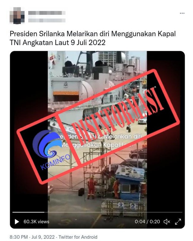 Video Presiden Sri Lanka Melarikan Diri Gunakan Kapal TNI AL pada 9 Juli 2022