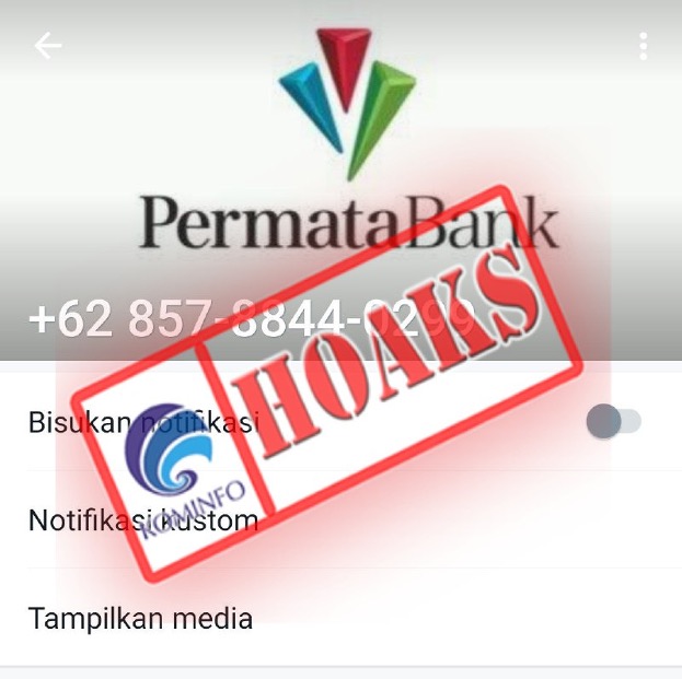 Akun WhatsApp Mengatasnamakan Permata Bank