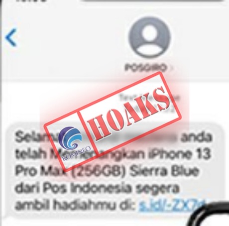 Pembagian Hadiah Iphone 13 Melalui SMS Yang Mengatasnamakan PT Pos Indonesia