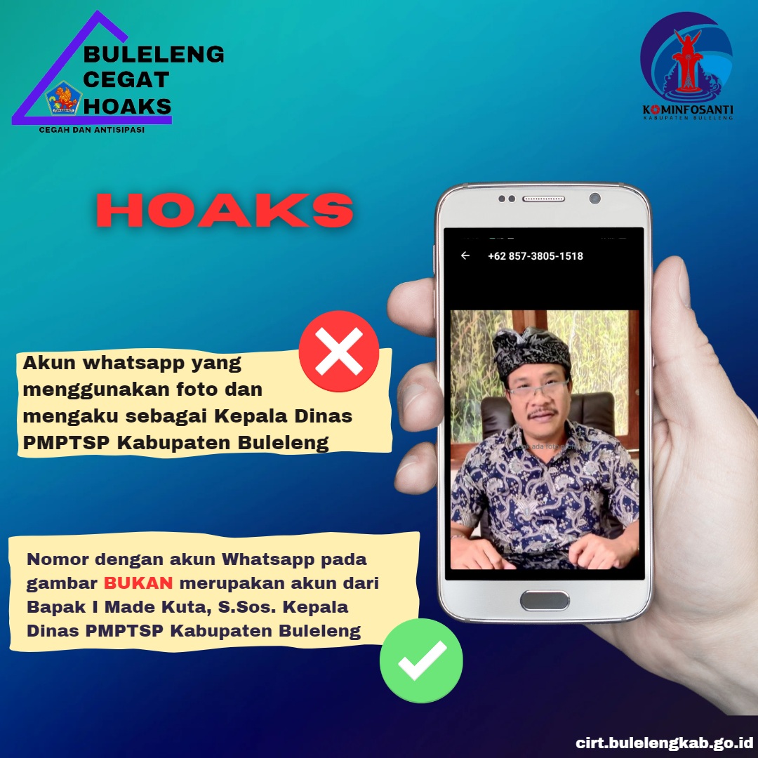 Akun Whatsapp yang mengatasnamakan dan menggunakan foto profil Kadis DPMPTSP Kabupaten Buleleng