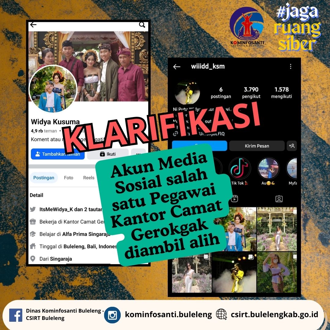 Akun Media Sosial salah satu Pegawai  Kantor Camat Gerokgak diambil alih