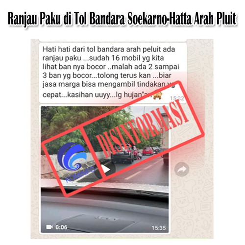 Ranjau Paku di Tol Bandara Soekarno-Hatta Arah Pluit