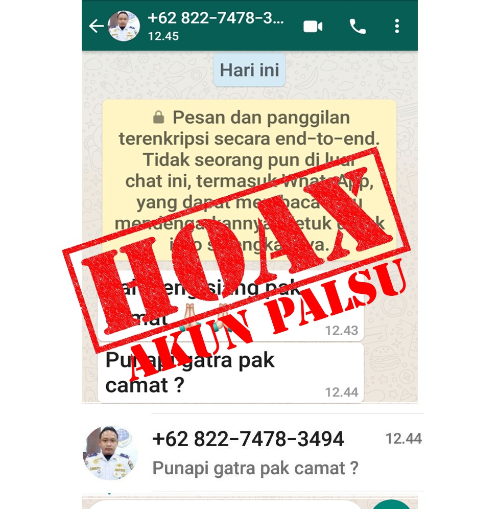 Lagi Tangkapan Layar Akun WhatsApp Mengatasnamakan Kabid Lalu Lintas Dishub Kab. Buleleng