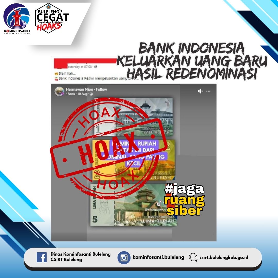 Bank Indonesia Keluarkan Uang Baru Hasil Redenominasi