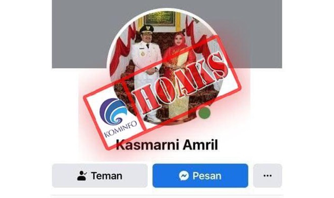 Akun Facebook mengatasnamakan Bupati Bengkalis Kasmarni Amril