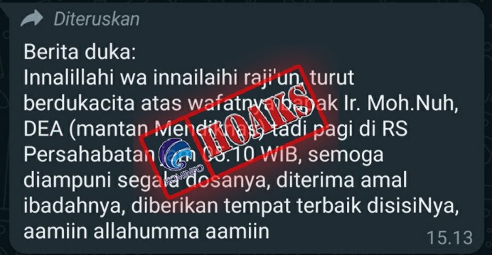 Mantan Menteri Pendidikan RI Prof. Dr. Ir. K.H. Mohammad Nuh, DEA Meninggal Dunia