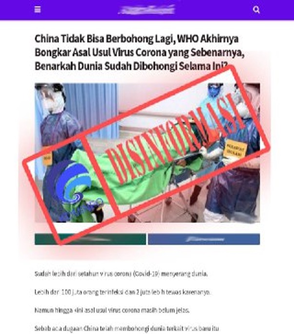 Artikel Sebut Cina Bohong soal Asal-usul Virus Corona