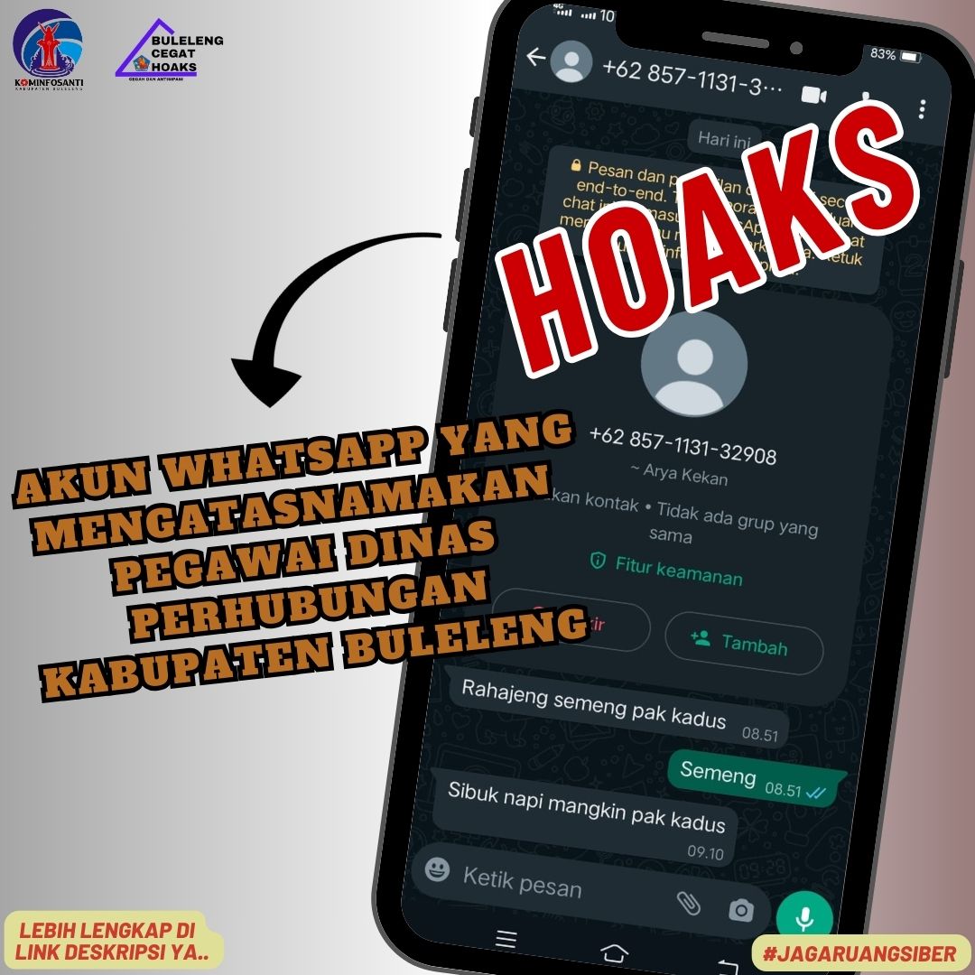 Akun Whatsapp yang mengatasnamakan salah satu Pegawai Dinas Perhubungan Kabupaten Buleleng