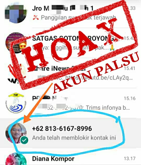 Akun Whatsapp Yang Menggunakan Foto Kepala Badan Penelitian, Pengembangan dan Inovasi Daerah Kabupaten Buleleng