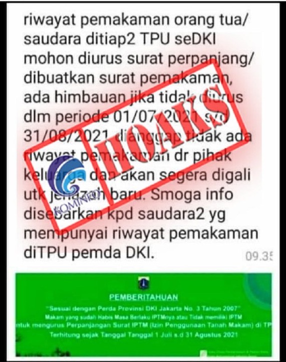 Imbauan Perpanjangan Surat Pemakaman