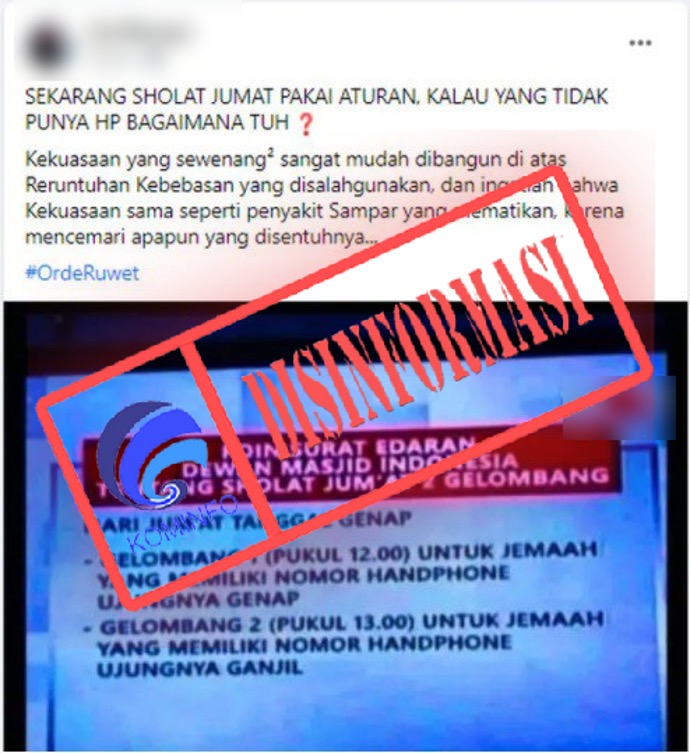 Penerapan Aturan Salat Jumat Dua Gelombang Ganjil Genap