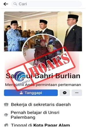 Akun Facebook Mengatasnamakan Sekretaris Daerah Kota Pagar Alam