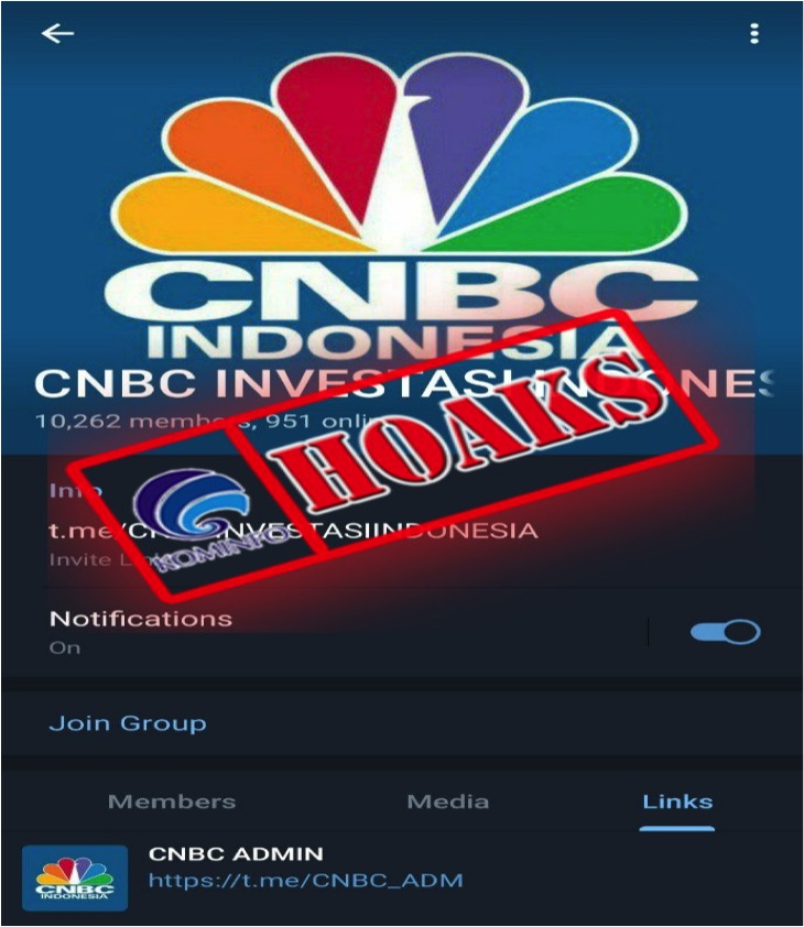 Akun Telegram Mencatut Nama CNBC Indonesia