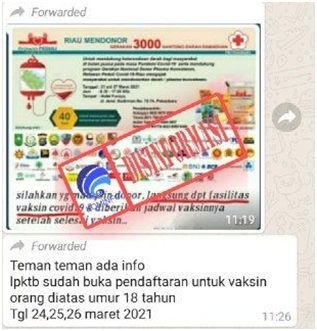 Vaksinasi Covid-19 dalam Acara Gerakan 3.000 Kantong Darah Ramadhan