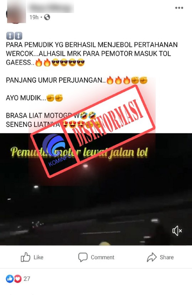 Pemudik Motor Masuk Tol