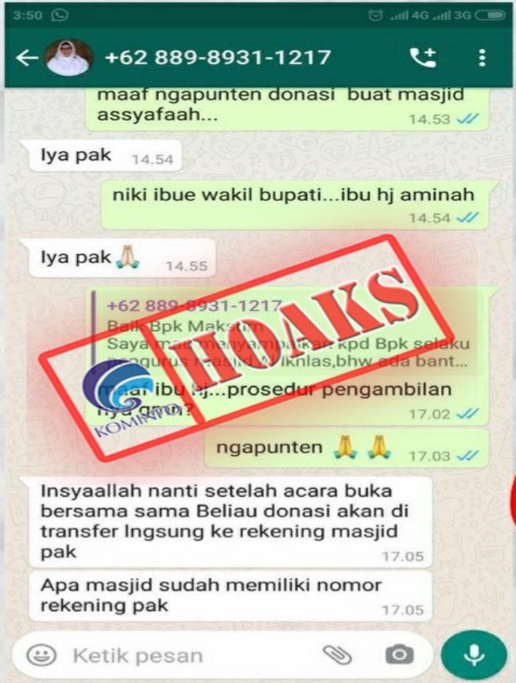 Akun WhatsApp Mengatasnamakan Wakil Bupati Gresik