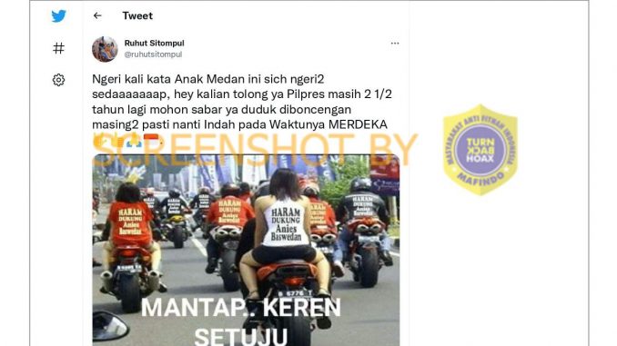 Konvoi Motor dengan Kaos Bertuliskan HARAM Dukung Anies Baswedan, Ruhut Sitompul: “tolong ya pilpres masih 2 ½ tahun lagi”