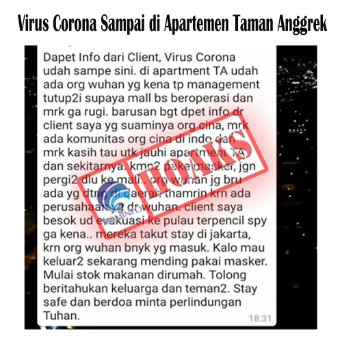 Virus Corona Sampai di Apartemen Taman Anggrek