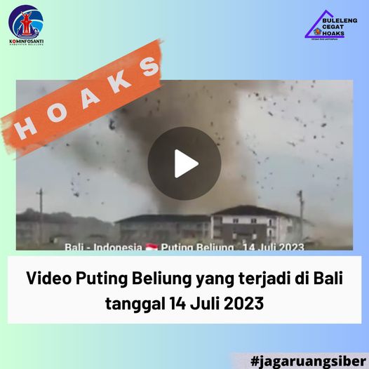 Video Puting Beliung di Bali 14 Juli 2023