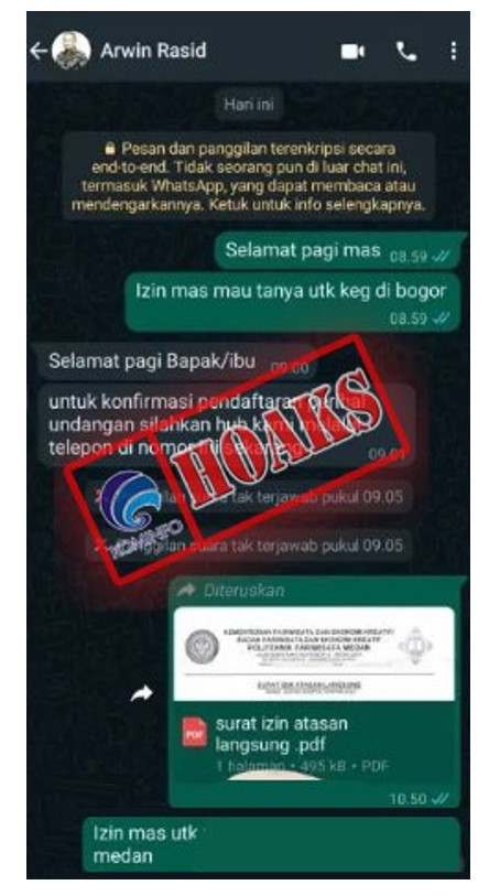 Surat Izin Atasan Langsung melalui WhatsApp Mengatasnamakan BKN