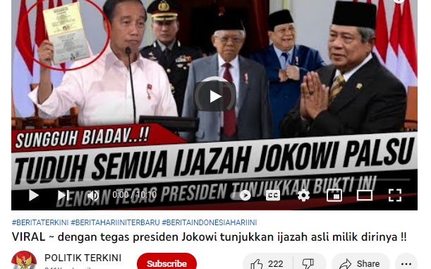 Tuduh Semua Ijazah Jokowi Palsu, Dengan Tegas Presiden Tunjukkan Ijazah Asli Miliknya