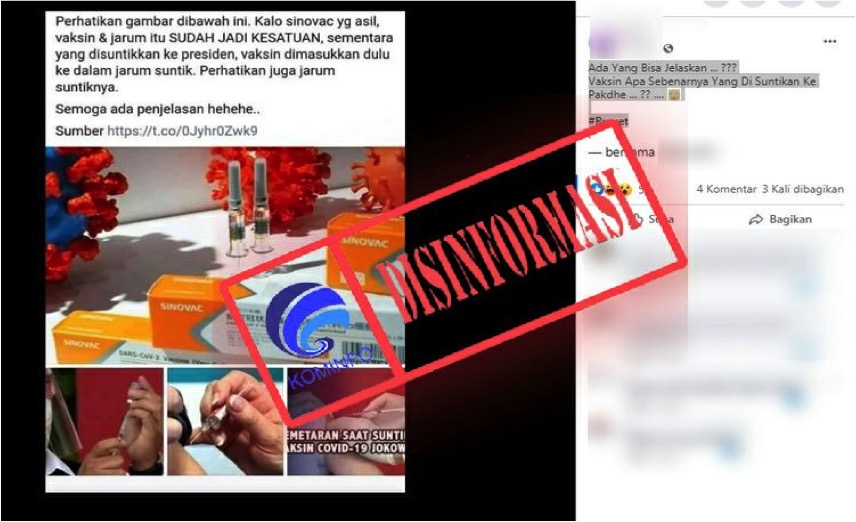 Vaksin yang Dipakai Jokowi Tidak Asli karena Harus Menggunakan Alat Suntik