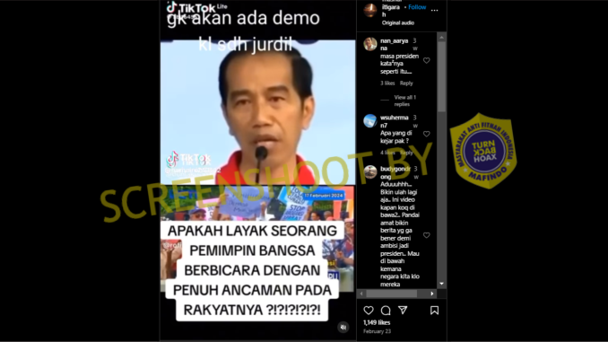 Jokowi Perintahkan Menangkap Pendemo Pemilu 2024